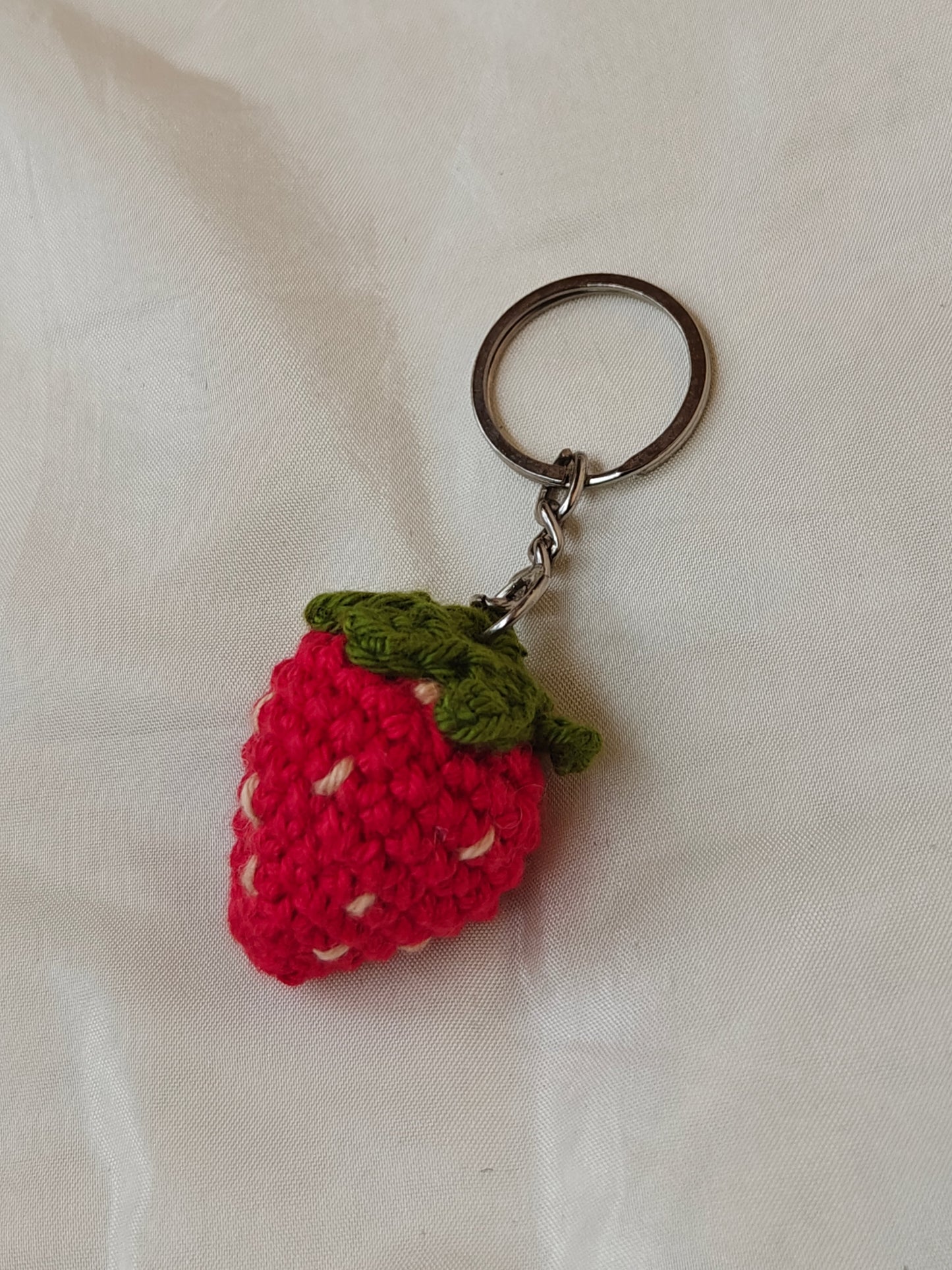 Strawberry Keychain CrochetByte