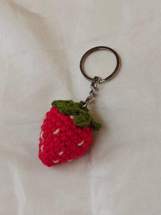 Strawberry Keychain CrochetByte