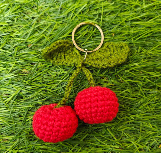 Cherry Keychain CrochetByte