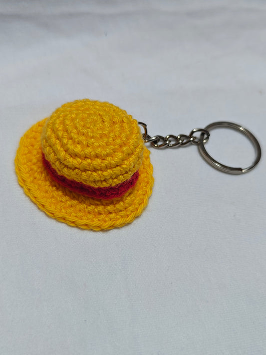 Luffy Hat Keychain CrochetByte